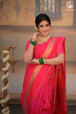 Eevara Pink Kancheevaram Heirloom Silk Saree-Rutambhara-Pink-RUTAMBHARA