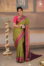 Eevara Pista Green Kancheevaram Heirloom Silk Saree-Rutambhara-Green-RUTAMBHARA