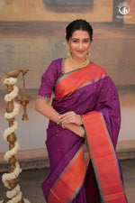 Eevara Royal Purple Kancheevaram Heirloom Silk Saree-Rutambhara-Purple-RUTAMBHARA