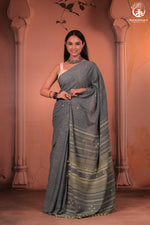JESAAL - Timeless Charm In Handwoven Kutchhi Weave Tussar Cotton Saree