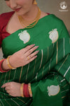 Noushk - Royal Green Banarasi Saree With Sona-Rupa Zari  Kairi Motifs In Mashroo Border