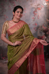 Narmaa - Green Tissue With Zari Meena Butas Silk Cotton Saree