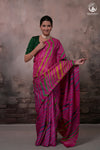 Dhanak - Magenta Pink Leheriya Saree In Tussar Silk