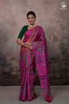 Dhanak - Magenta Pink Leheriya Saree In Tussar Silk
