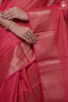 Narmaa - Rani Pink Zari Tissue With Deep Pink Selvedge And Gold Zari Chatai Border