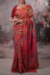 Dhanak - Red Leheriya Saree In Tussar Silk