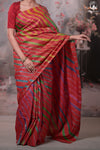 Dhanak - Red Leheriya Saree In Tussar Silk