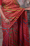 Dhanak - Red Leheriya Saree In Tussar Silk