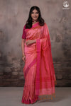 Narmaa - Orange Shot Pink (Peachish Pink) With Rani Pink Resham Lehar Border