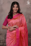 Narmaa - Orange Shot Pink (Peachish Pink) With Rani Pink Resham Lehar Border