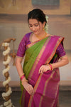 Eevara Green Magenta Kancheevaram Heirloom Silk Saree