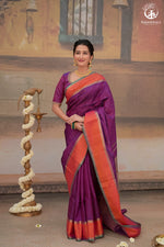 Eevara Royal Purple Kancheevaram Heirloom Silk Saree-Rutambhara-Purple-RUTAMBHARA