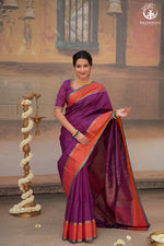 Eevara Royal Purple Kancheevaram Heirloom Silk Saree-Rutambhara-Purple-RUTAMBHARA