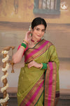 Eevara Pista Green Kancheevaram Heirloom Silk Saree