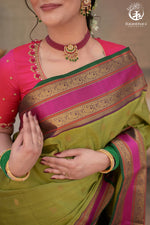 Eevara Pista Green Kancheevaram Heirloom Silk Saree-Rutambhara-Green-RUTAMBHARA