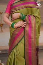 Eevara Pista Green Kancheevaram Heirloom Silk Saree-Rutambhara-Green-RUTAMBHARA