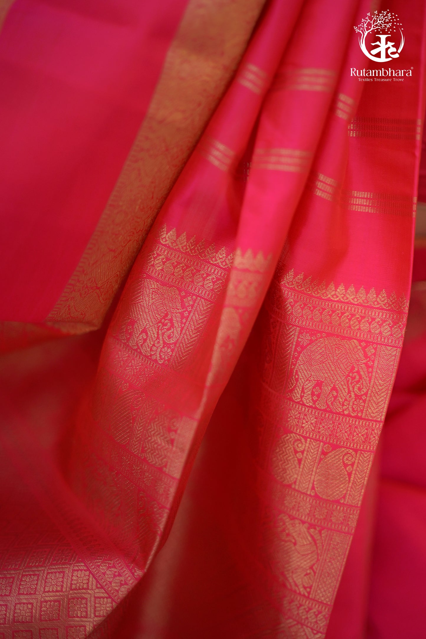 Eevara Pink Kancheevaram Heirloom Silk Saree