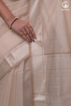 Narmaa - Beige With Resham Chatai Border Silk Cotton Saree