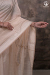 Narmaa - Beige With Resham Chatai Border Silk Cotton Saree