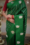 Noushk - Royal Green Banarasi Saree With Sona-Rupa Zari  Kairi Motifs In Mashroo Border