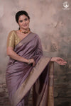 Narmaa - Wine Handwoven Pure Silk Saree With Plain Gold Zari Border