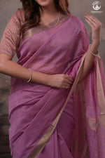 Narmaa - Lavender With Small Lehar Border Silk Cotton Saree-Rutambhara-RUTAMBHARA