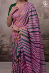 Dhanak - Light Pink Leheriya Saree In Tussar Silk