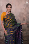 Dhanak - Ink Blue Leheriya Saree In Tussar Silk