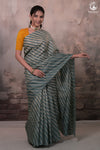 Dhanak - Grey Leheriya Saree In Tussar Silk