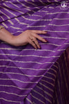 Dhanak - Purple Beige Leheriya Saree In Tussar Silk