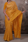 Dhanak - Turmeric Yellow Leheriya Saree In Tussar Silk