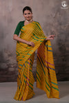 Dhanak - Mango Yellow Leheriya Saree In Tussar Silk