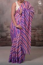 Dhanak - Lavender Leheriya Saree In Tussar Silk-Rutambhara-RUTAMBHARA
