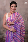 Dhanak - Lavender Leheriya Saree In Tussar Silk