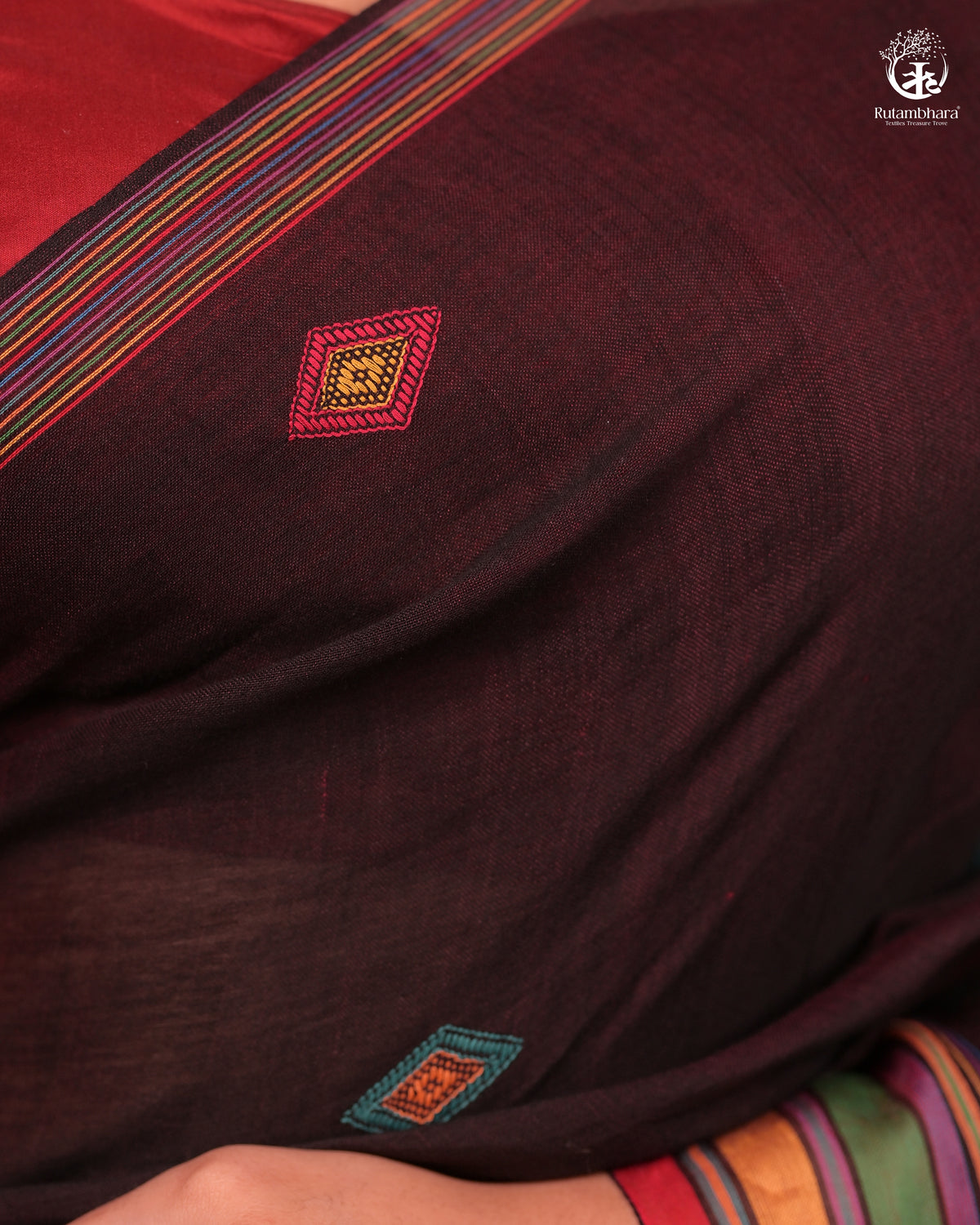 JESAAL - Threads of Tradition – Purple Kutchi Cotton Eari Silk Saree