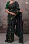 Dhanak - Black Leheriya Saree In Tussar Silk