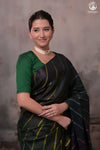 Dhanak - Black Leheriya Saree In Tussar Silk