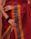 JESAAL -  Handloom Cotton Eri Silk Saree With Kutchhi Craftsmanship