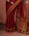 JESAAL -  Handloom Cotton Eri Silk Saree With Kutchhi Craftsmanship