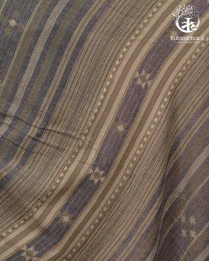 JESAAL - Timeless Charm In Handwoven Kutchhi Weave Tussar Cotton Saree