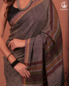 JESAAL - Elegant Grey Cotton By Katiya Silk Saree With Traditional Kutchhi Weave