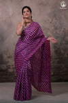 DHANAK - MAGENTA LEHERIYA SAREE IN TUSSAR SILK