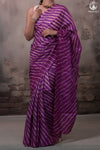 DHANAK - MAGENTA LEHERIYA SAREE IN TUSSAR SILK