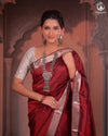BHADRA - Elegant Mangalgiri Silk Saree with Lustrous Zari Detailing