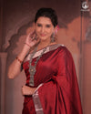 BHADRA - Elegant Mangalgiri Silk Saree with Lustrous Zari Detailing