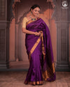 BHADRA - Elegant  Mangalgiri Silk Saree with Lustrous Gold Border