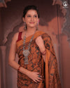 Siyahi -Earthy Elegance – Mustard Mangalagiri Cotton Saree with Gold Accents
