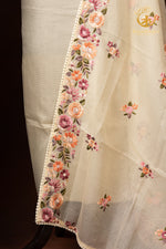 Pastel Yellow Kota Cotton Embroidered Suit Set