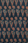 Ushraa - Indigo & Rusted Floral Ajrak Fabric