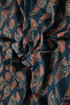 Ushraa - Indigo & Rusted Floral Ajrak Fabric